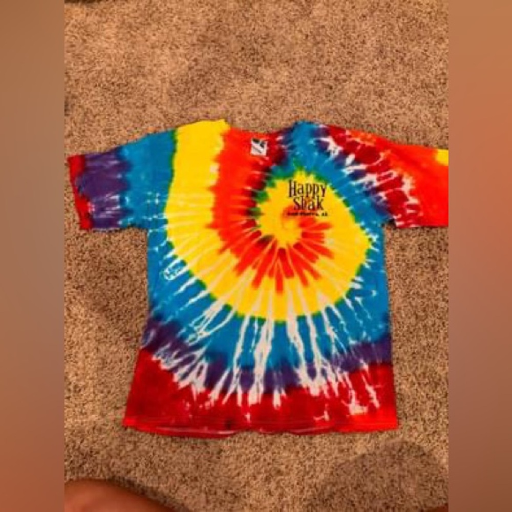 Great for Halloween!! Happy Shak - bright tie dye - youth XL